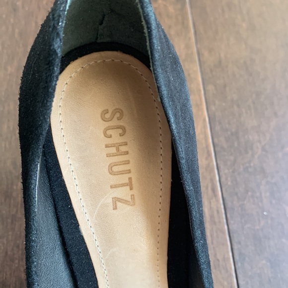 SCHUTZ Black Suede Analira Pointed Toe Pump Heels 9.5US - Picture 9 of 10